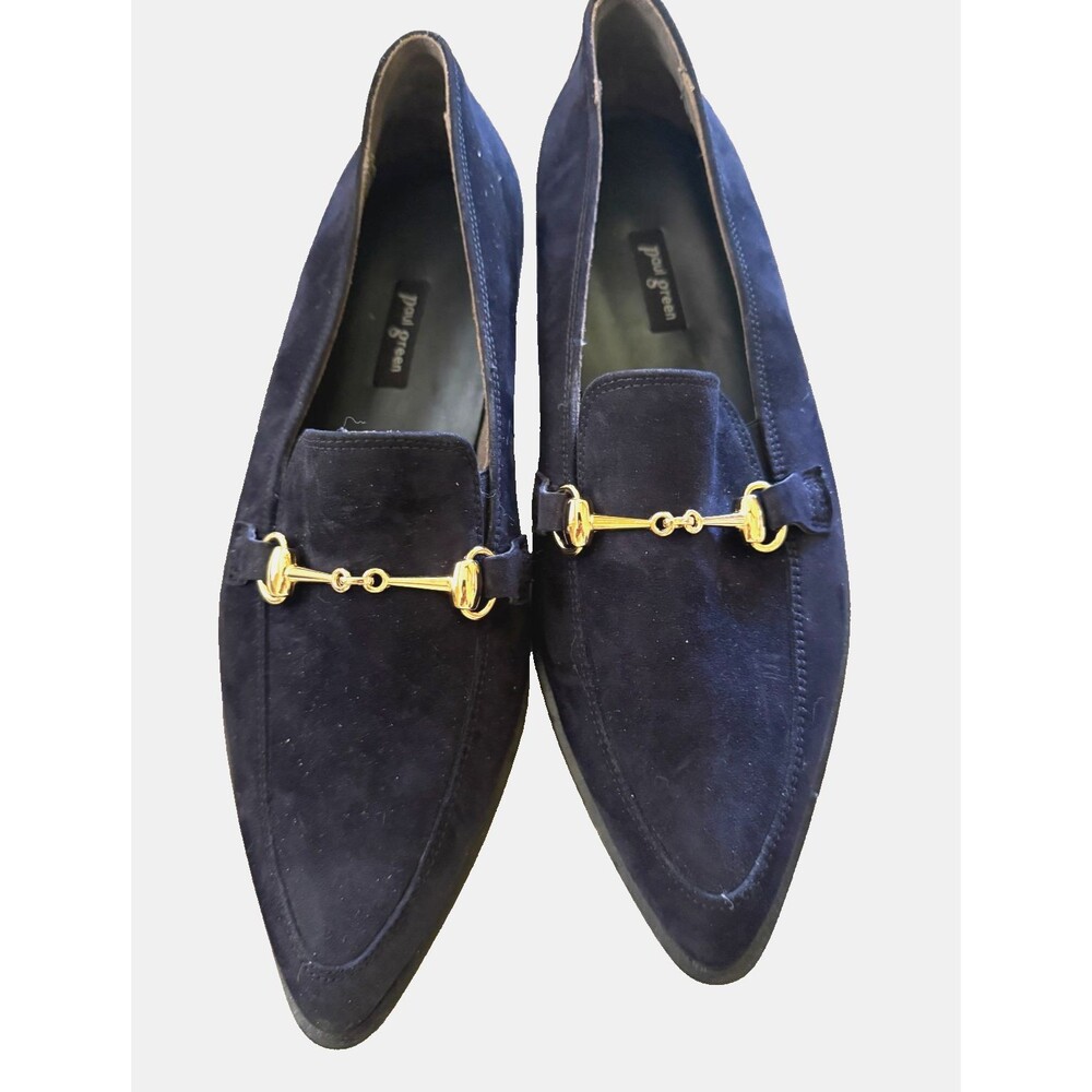NWOT Paul Green Womens Daphne Navy Suede  Apron Toe  Loafers Size 10.5 US 8.5 UK